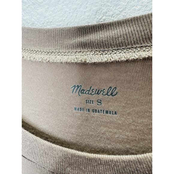 Madewell Taupe Short Sleeve Scoop Neck Top Small - Picture 4 of 11